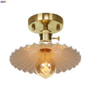 Axyaa Nordic White Ceramic LED Ceiling Light - Copper Ceiling Lamp