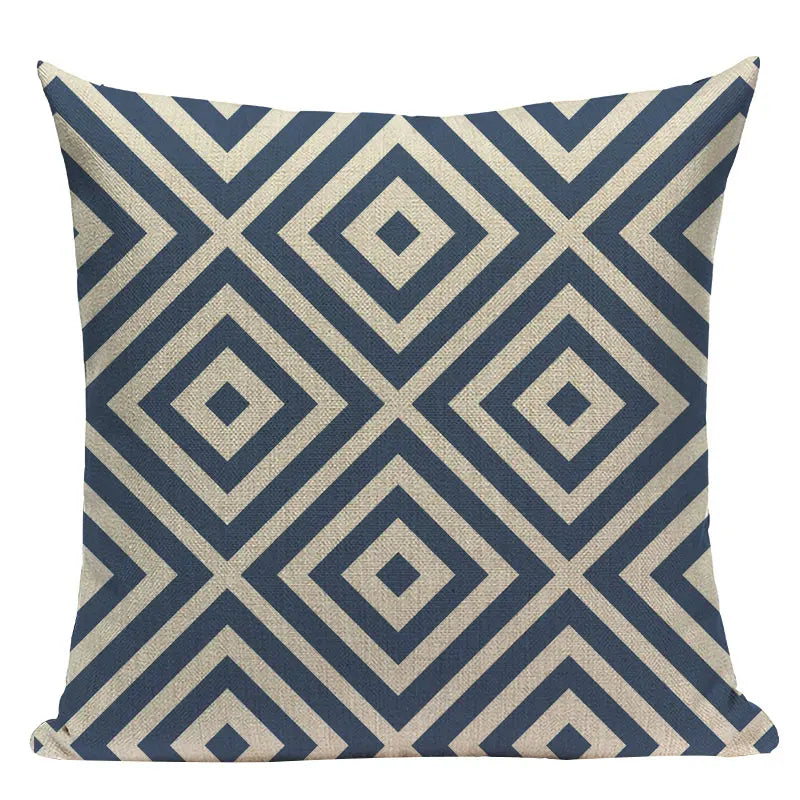 Axyaa Geometric Linen Cushion Cover Multicolour Decorative Pillow for Home Sofa