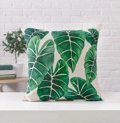 Axyaa Tropical Palm Leaf Cushion Cover 45x45cm