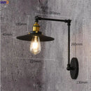 Axyaa Loft Industrial Wall Light Black Swing Arm Vintage LED Edison Wall Lamp