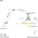 Axyaa Industrial Long Arm LED Wall Lamp for Bedroom & Living Room