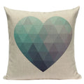 Axyaa Farmhouse Geometric Cushion Covers in Green and White