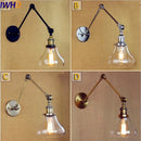 Axyaa Loft Industrial Glass Swing Arm Wall Lamp Fixtures for Bar Coffe Style
