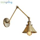 Axyaa Vintage Bronze Swing Arm Wall Lamp