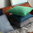 Axyaa Suede Fringed Pillow Case Green Navy Blue Grey Cushion Cover