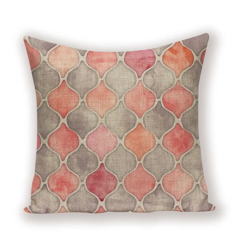 Geometric Linen Cushion Cover for Home Decor - Axyaa's Stylish Throw Pillow Case