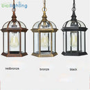 Axyaa Outdoor Pendant Light with Antique Aluminum Alloy and Clear Glass Shade