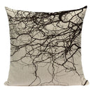 Axyaa Woven Flower Tree Cushion Cover - Black & White Decorative Pillowcase