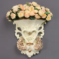 Axyaa Swan Couple Resin Vase with Artificial Flowers Wall Decoration