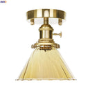 Axyaa Vintage Nordic Glass Ball Ceiling Light Fixture Copper LED Lamp
