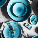 Axya Blue Ice Cracking Glaze Ceramic Tableware Set