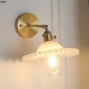 Axyaa Copper Glass LED Wall Light for Bedroom Bathroom Mirror, Retro Vintage Sconce