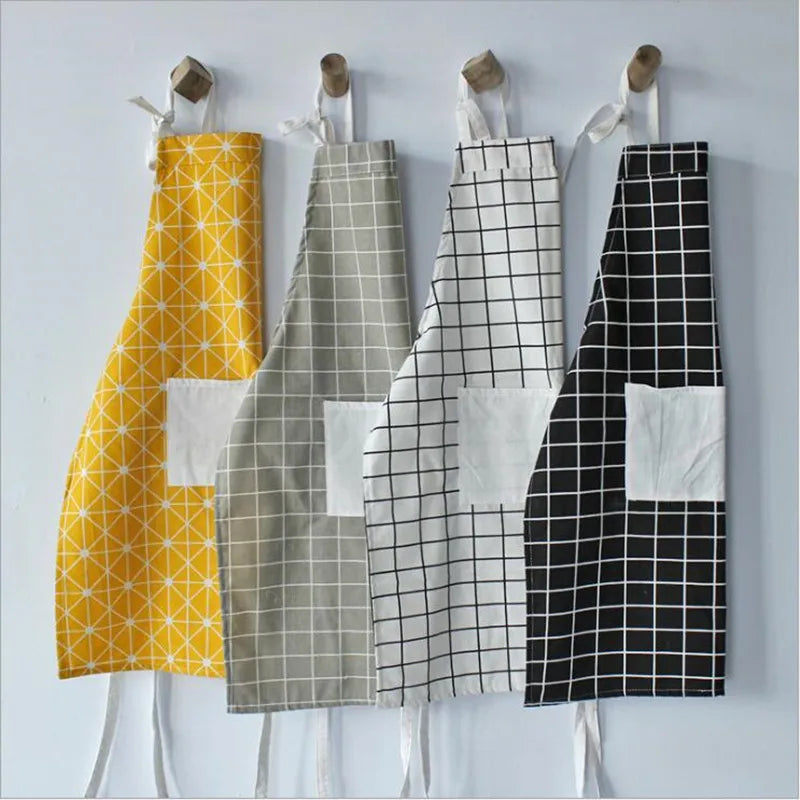 Axya Cotton Linen Kitchen Apron Set for Cooking Baking, Parent-child Adjustable Pinafore