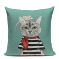 Colorful Cat Fashion Show Cushion Cover - Axyaa Home Decor