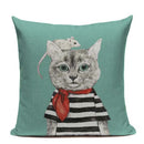 Colorful Cat Fashion Show Cushion Cover - Axyaa Home Decor