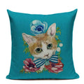 Colorful Cat Fashion Show Cushion Cover - Axyaa Home Decor