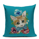 Colorful Cat Fashion Show Cushion Cover - Axyaa Home Decor