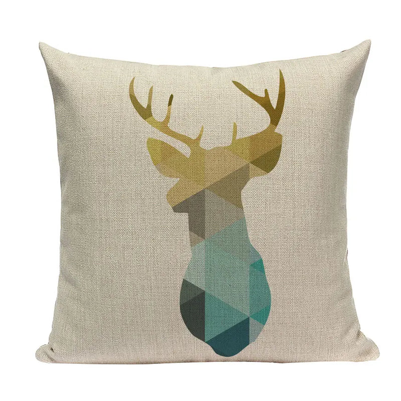Axyaa Geometric Deer Pillow Cover - Nordic Home Decoration 45X45Cm