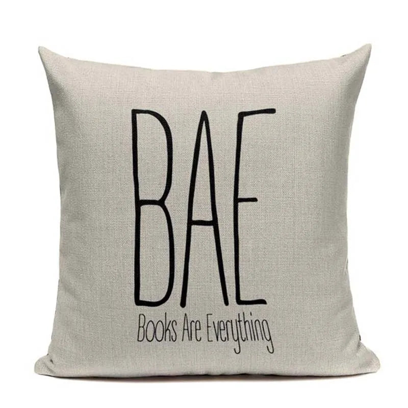 Axyaa Custom Linen Pillowcase for Home Sofa Decor - Cat Happy Reading Book Cover