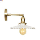 Axyaa Nordic White Ceramic LED Wall Light Sconce, Vintage Copper Finish