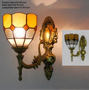 Stained Glass Lampshade Butterfly Pyramid Wall Lamp by Axyaa