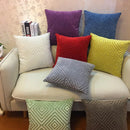 Axyaa Geometric Chenille Flocking Pillow Cover - Grey/Yellow/Red/Purple - 45x45cm/30x50cm