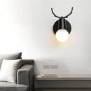 Axyaa Nordic Deer Antlers LED Wall Light Solid Wood Animal Wall Lamp