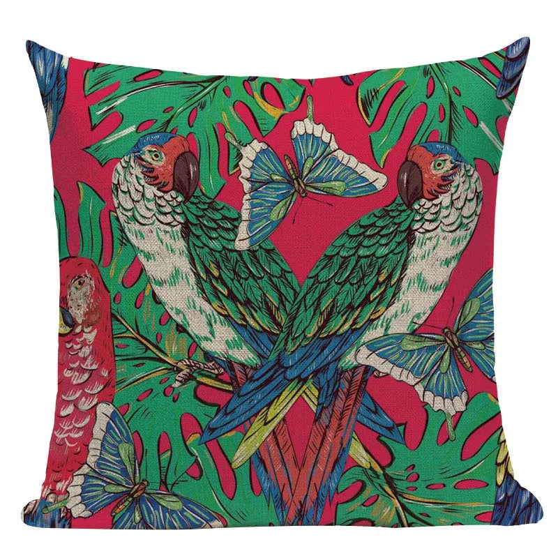 Axyaa Boho Kilim Leaf Cushion Cover - Retro Middle Eastern Style Home Decor