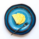 Axya™ Deep Blue Ceramic Plate Dessert Dish Irregular Household Flat Plate