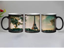 Axyaa Eiffel Tower Heat Reveal Ceramic Coffee Mug, Color Changing Magic Tea Cup, 11oz