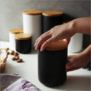 Axya Ceramic Storage Jar with Bamboo Lid - Spices Tea Coffee Container