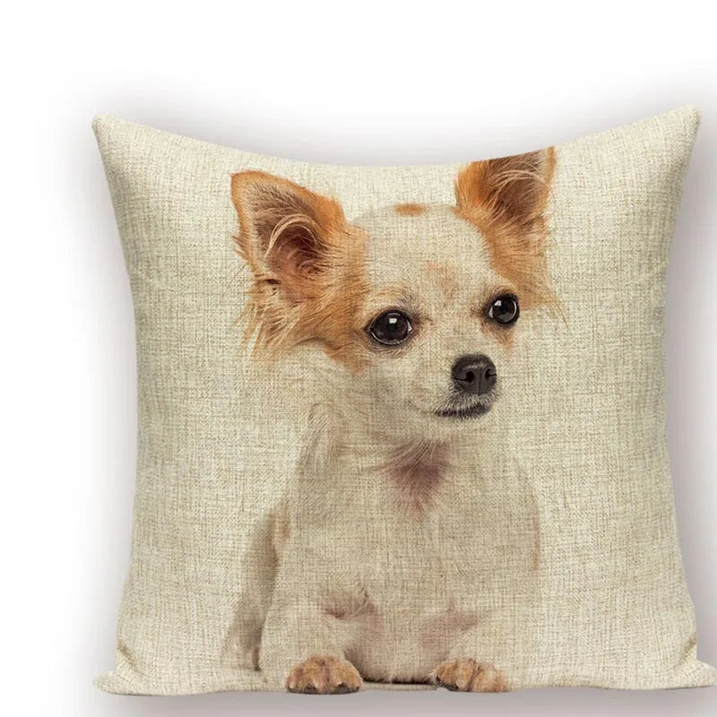 Axyaa Animal Dog Pillow Covers: Golden Retriever, Boston Terrier, Chihuahua Decor