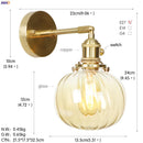 Axyaa Copper LED Glass Ball Wall Lamp: Nordic Modern Bedroom Bathroom Sconce