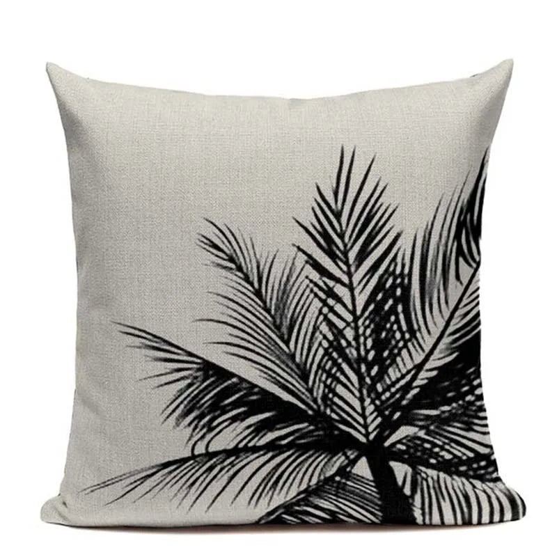 Axyaa Tropic Tree Green Cushion Cover - Summer Style Decorative Pillow for Sofa