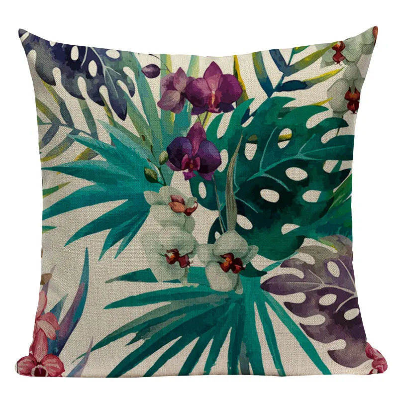 Axyaa Boho Kilim Leaf Cushion Cover - Retro Middle Eastern Style Home Decor
