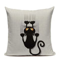 Axyaa Hand Painted Cat Eyes Linen Pillow Cover, Nordic Style, Black White Pattern
