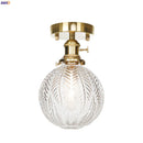 Axyaa Copper Ceiling Light Glass Ball Nordic Japan Style LED Plafondlamp