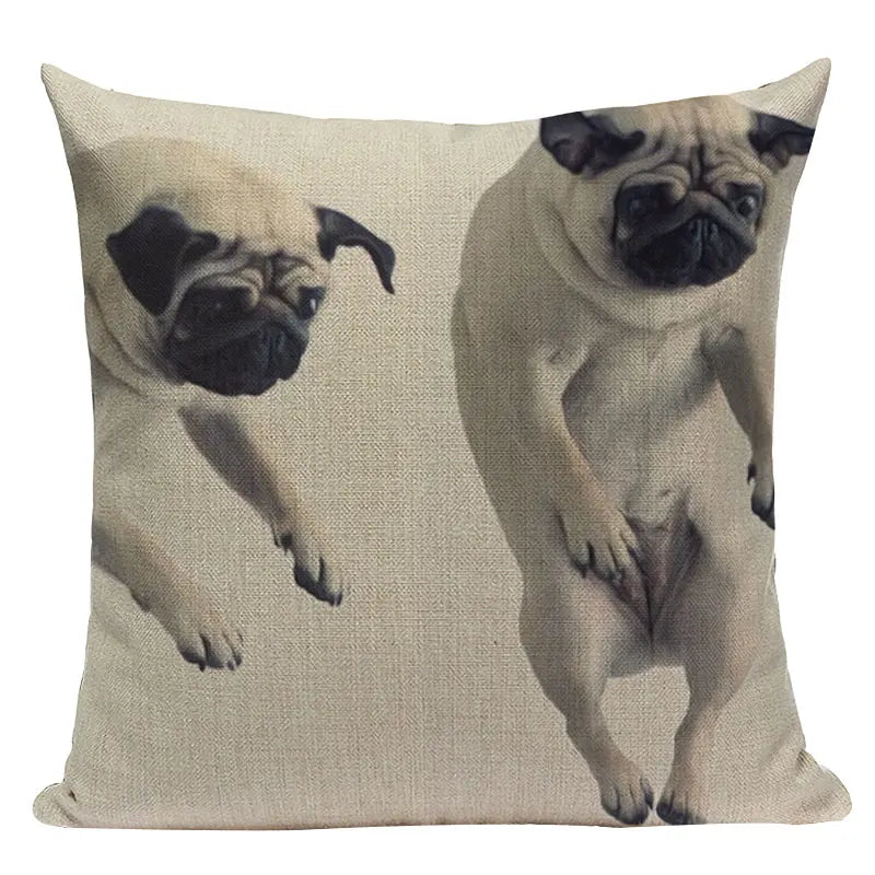 Axyaa Pug Animal Decor Cushion Cover Home Decorative Pillow 45x45cm