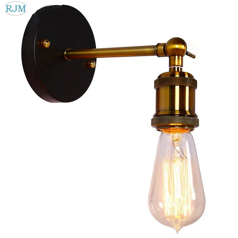 Axyaa Rustic Industrial Iron Wall Lights for Bedroom, Retro Loft Edison Wall Sconce
