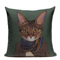 Axyaa Cartoon Cat Cushion Cover: High Quality Linen Sofa Home Decor Pillowcase