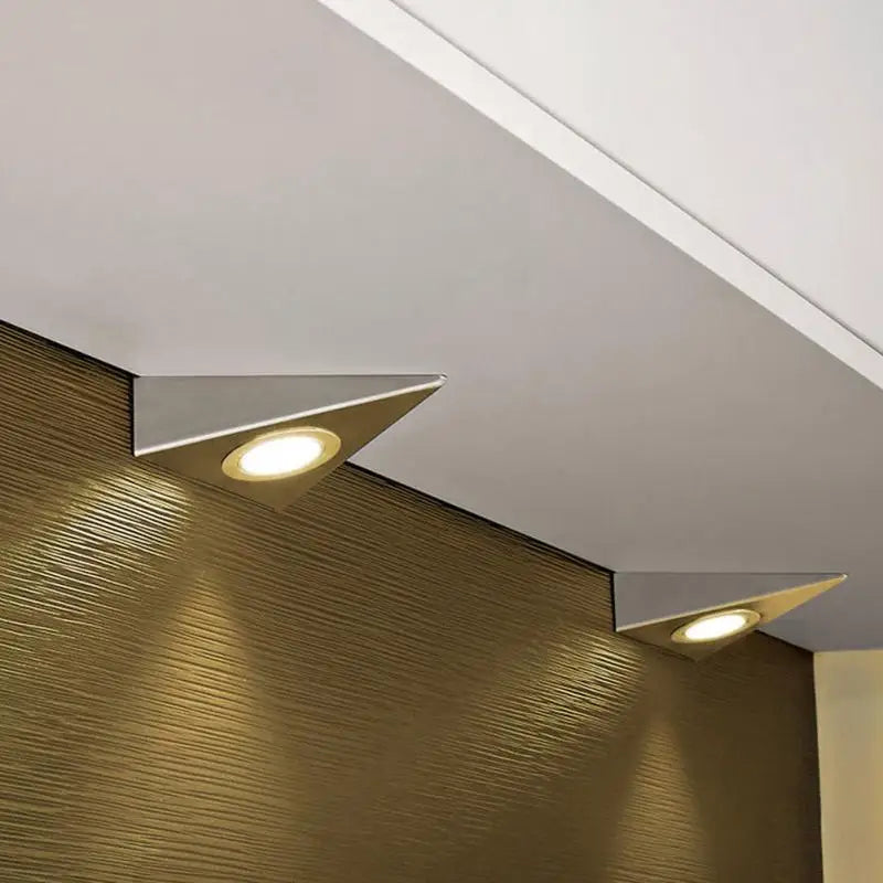 Axyaa Triangle LED Closet Wall Lights Stainless Steel Switch Cabinet Lamp