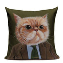 Axyaa Cartoon Cat Cushion Cover: High Quality Linen Sofa Home Decor Pillowcase