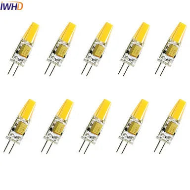 Axyaa 2W COB G4 LED Bulb 12V 120LM Mini Bi-pin Warm/White Chandeliers 10PCS