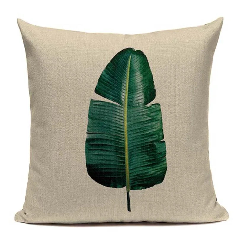 Axyaa Tropical Plant Banana Leaf Throw Pillow Cover for High Quality Home Decor
