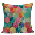 Axyaa Geometric Linen Cushion Cover Multicolour Decorative Pillow for Home Sofa