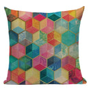 Axyaa Geometric Linen Cushion Cover Multicolour Decorative Pillow for Home Sofa