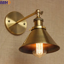 Axyaa Gold Arm Vintage Wall Lamp with Edison Bulb