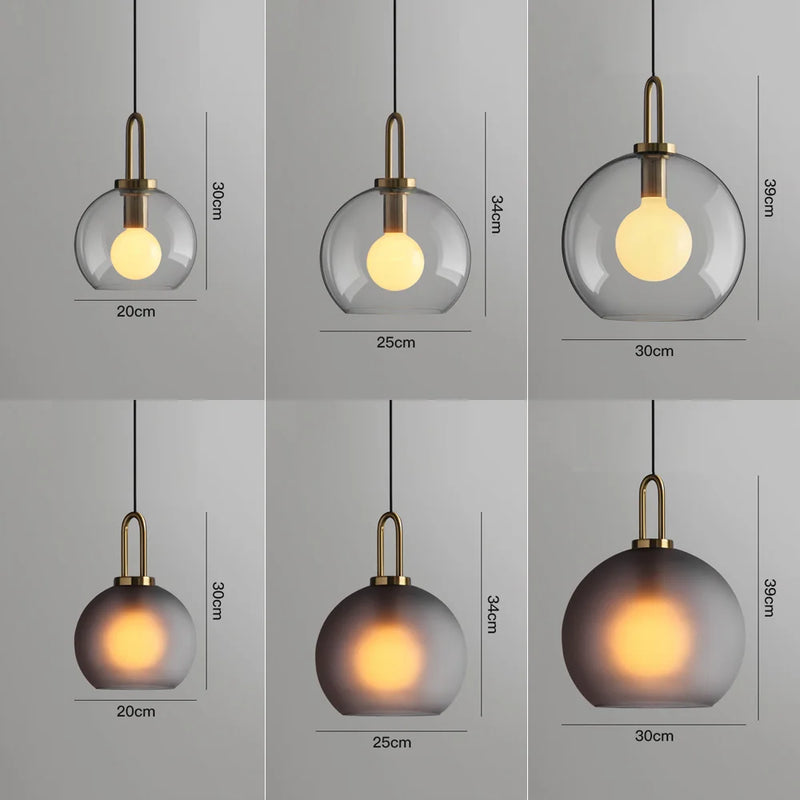Axyaa Luxury Glass Ball Pendant Light for Bedroom, Bar, and Restaurants