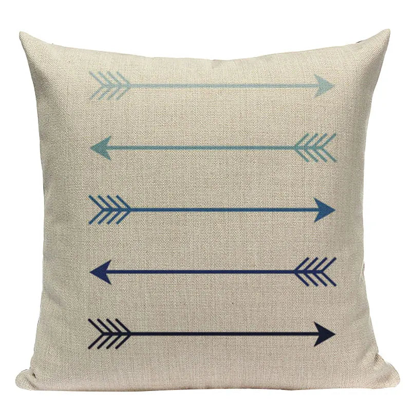 Axyaa Farmhouse Geometric Cushion Covers in Green and White
