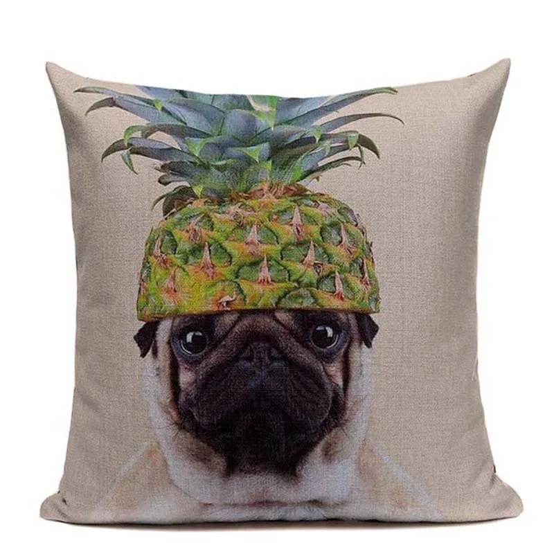 Axyaa Pug Dog Square Cushion Cover 45x45cm Home Decor